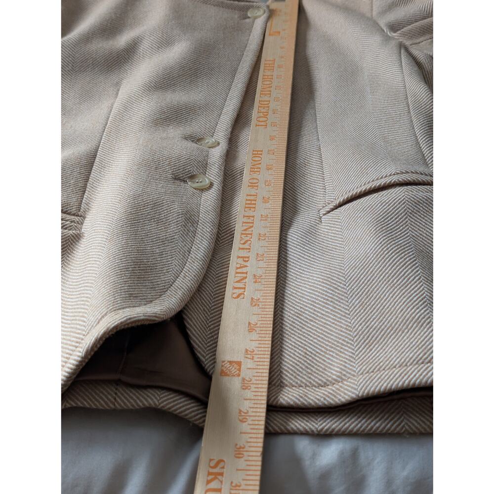 PAUL COSTELLOE Vtg 100% Irish Wool Herringbone Blazer Princess Diana Era US10 - Picture 14 of 16